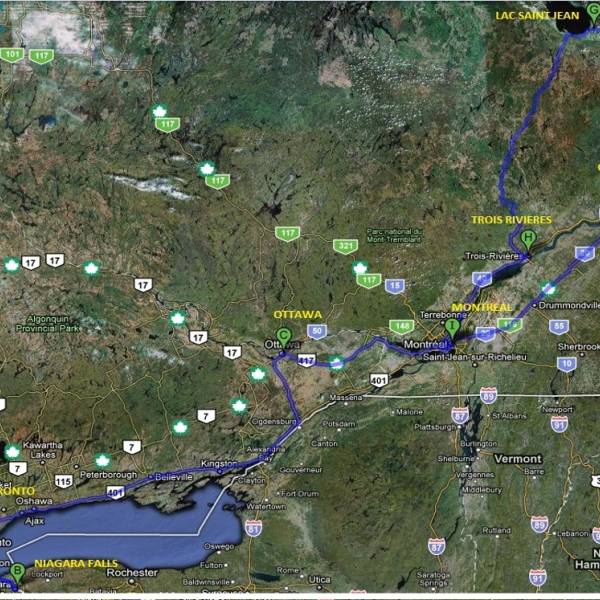 Itinerario Costa EST - Saguenay